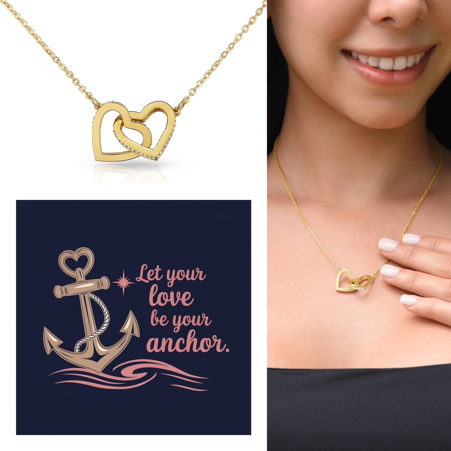 Let Love Anchor Your Journey - Interlocking Hearts Necklace meaningful jewelry for comfort & emotional strength