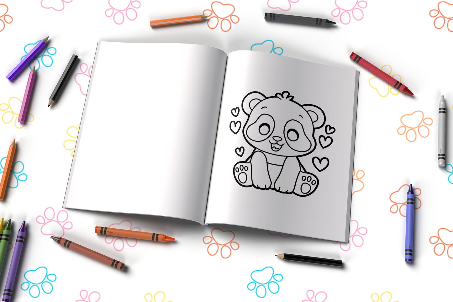 Baby animal kingdom coloring book with sweet and playful creatures