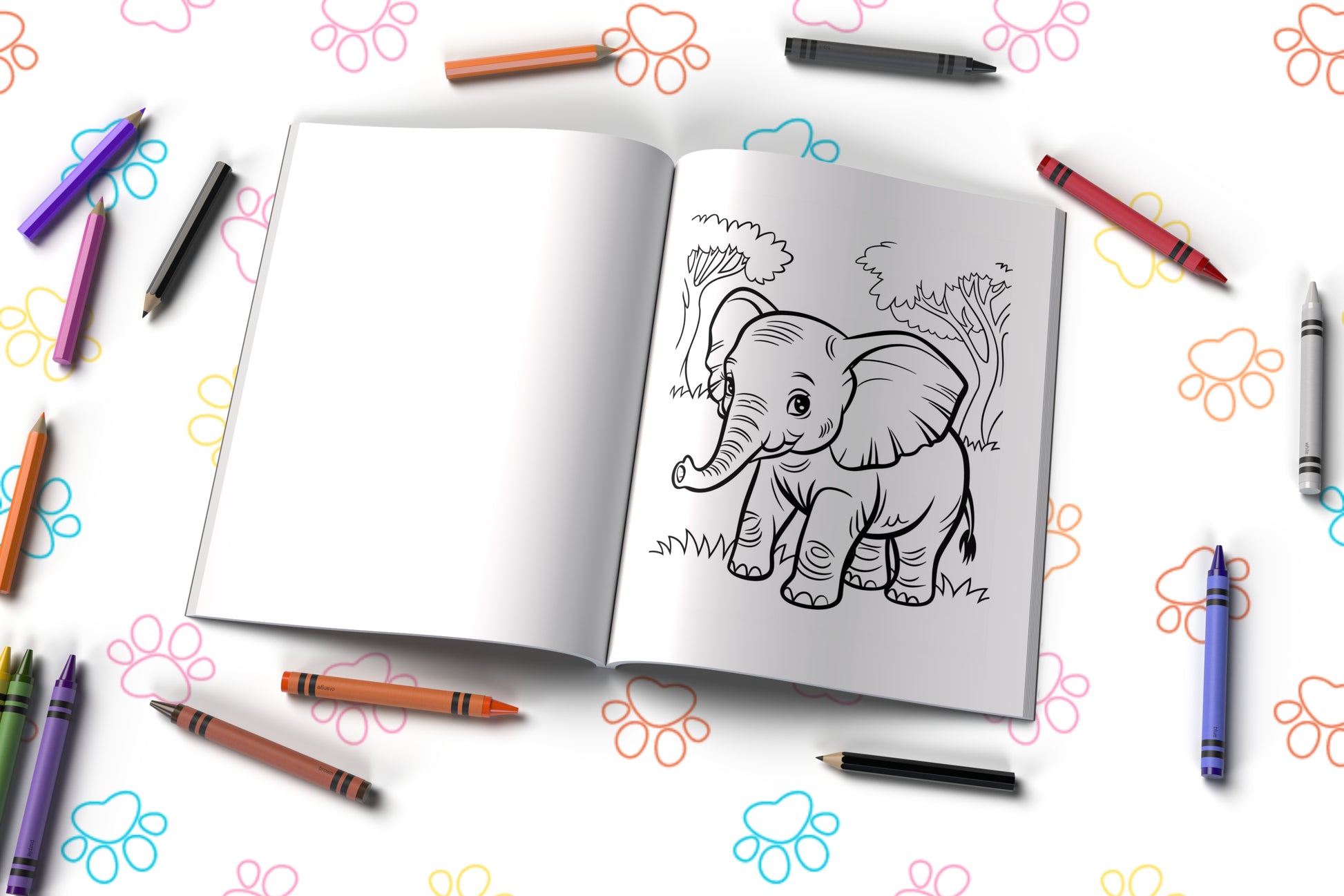 Baby animal kingdom coloring book with sweet and playful creatures