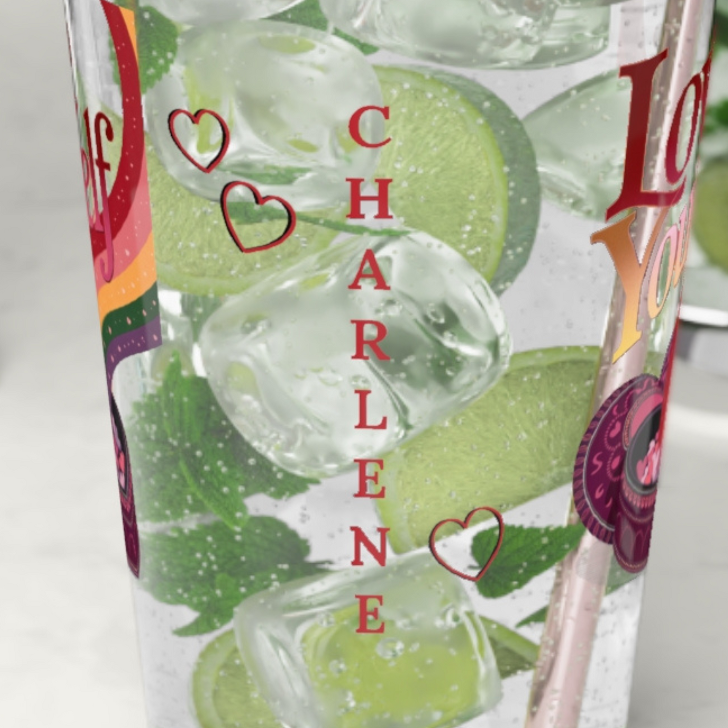 Love Yourself: Personalized Valentine's Day Affirmation Pint Glass – Valentine's Day Self-Care Gift, Mindful Positivity Drinkware