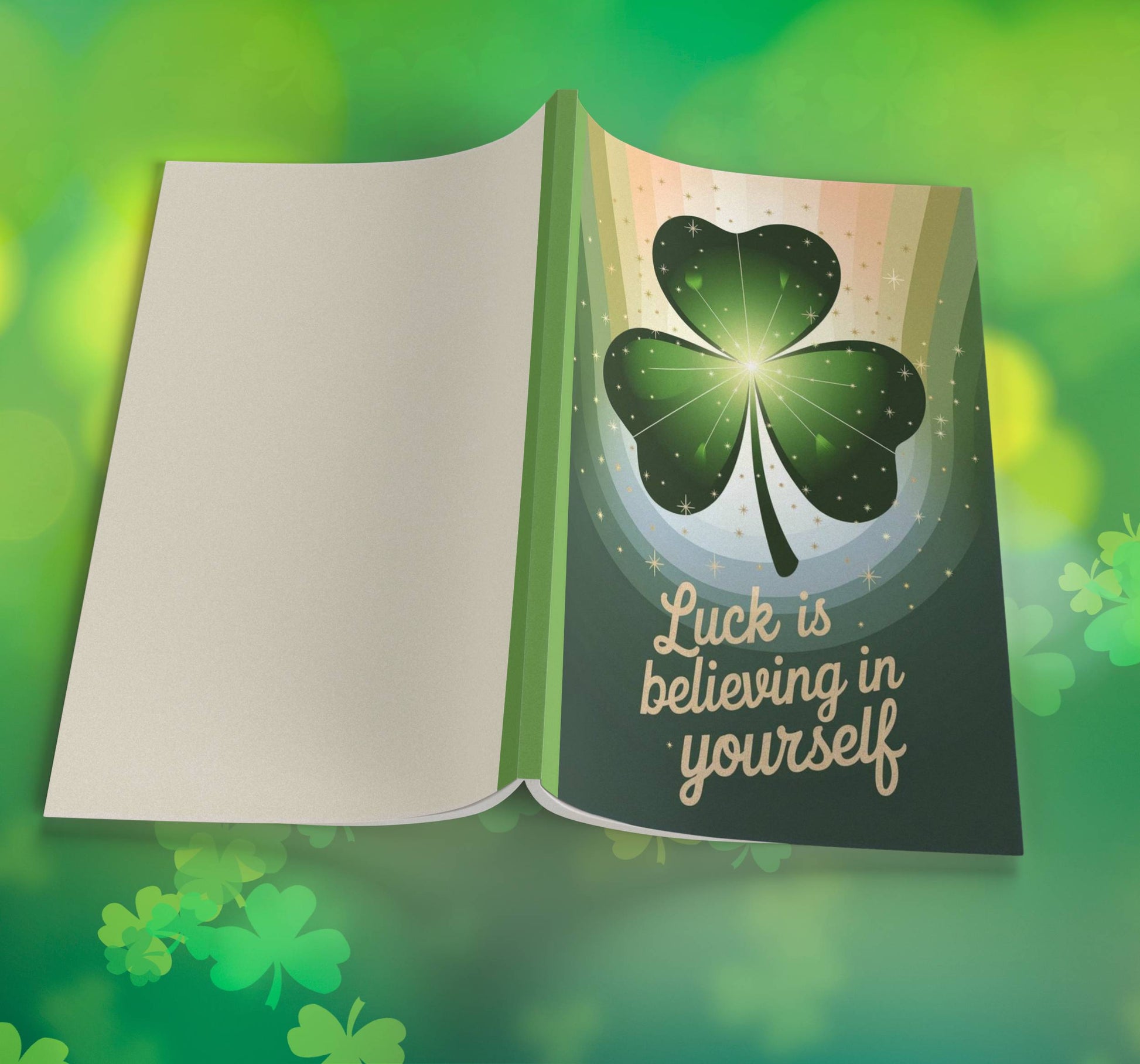 Luck Is Believing In Yourself Premium St. Patrick's Day Composition Notebook Journal with Wide-Ruled Lines