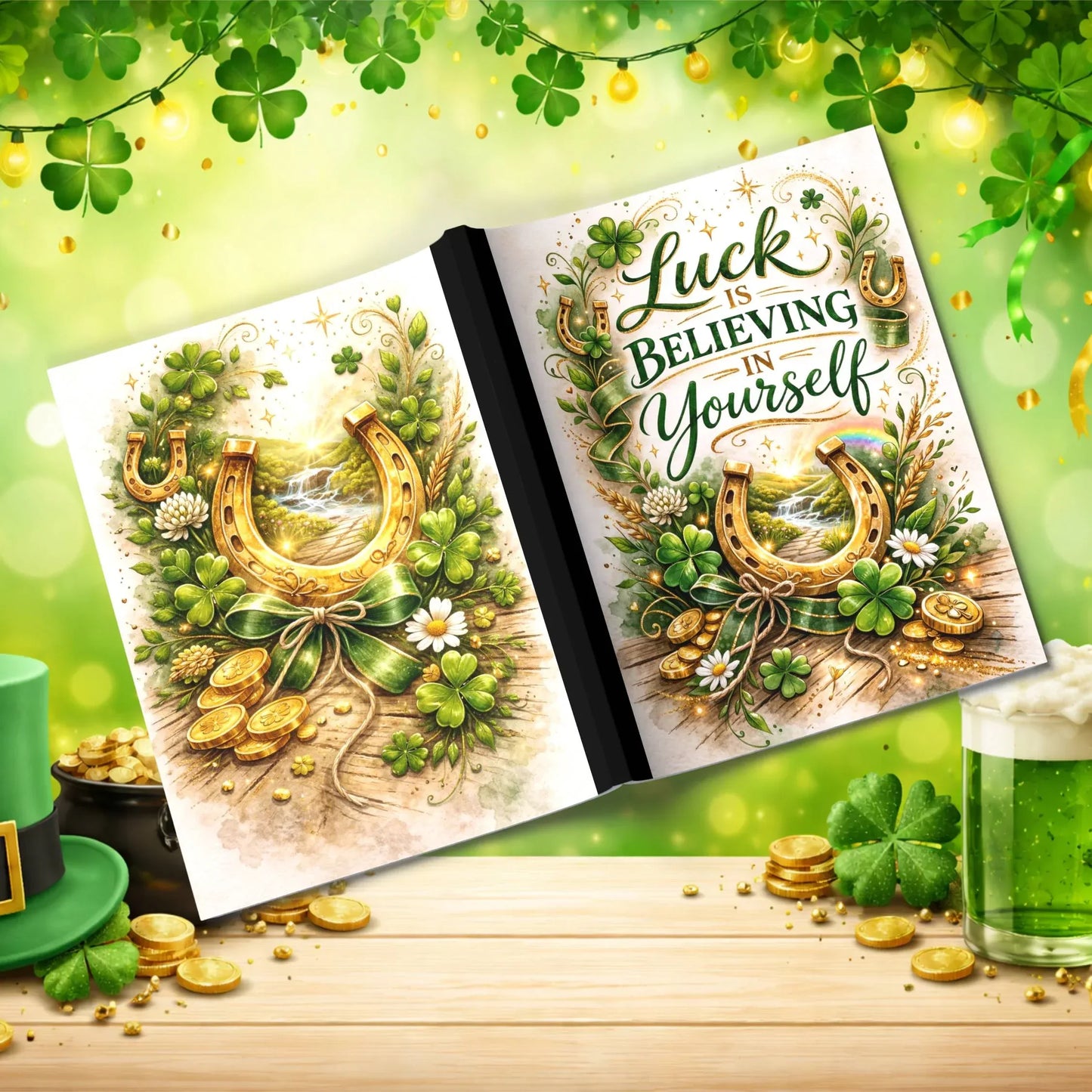 Shop our premium luck is believing in yourself st patricks day journal from MySisterIsASurvivor.