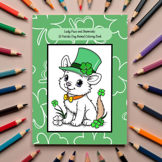 St. Patrick’s Day coloring book with animals, clovers, and lucky vibes