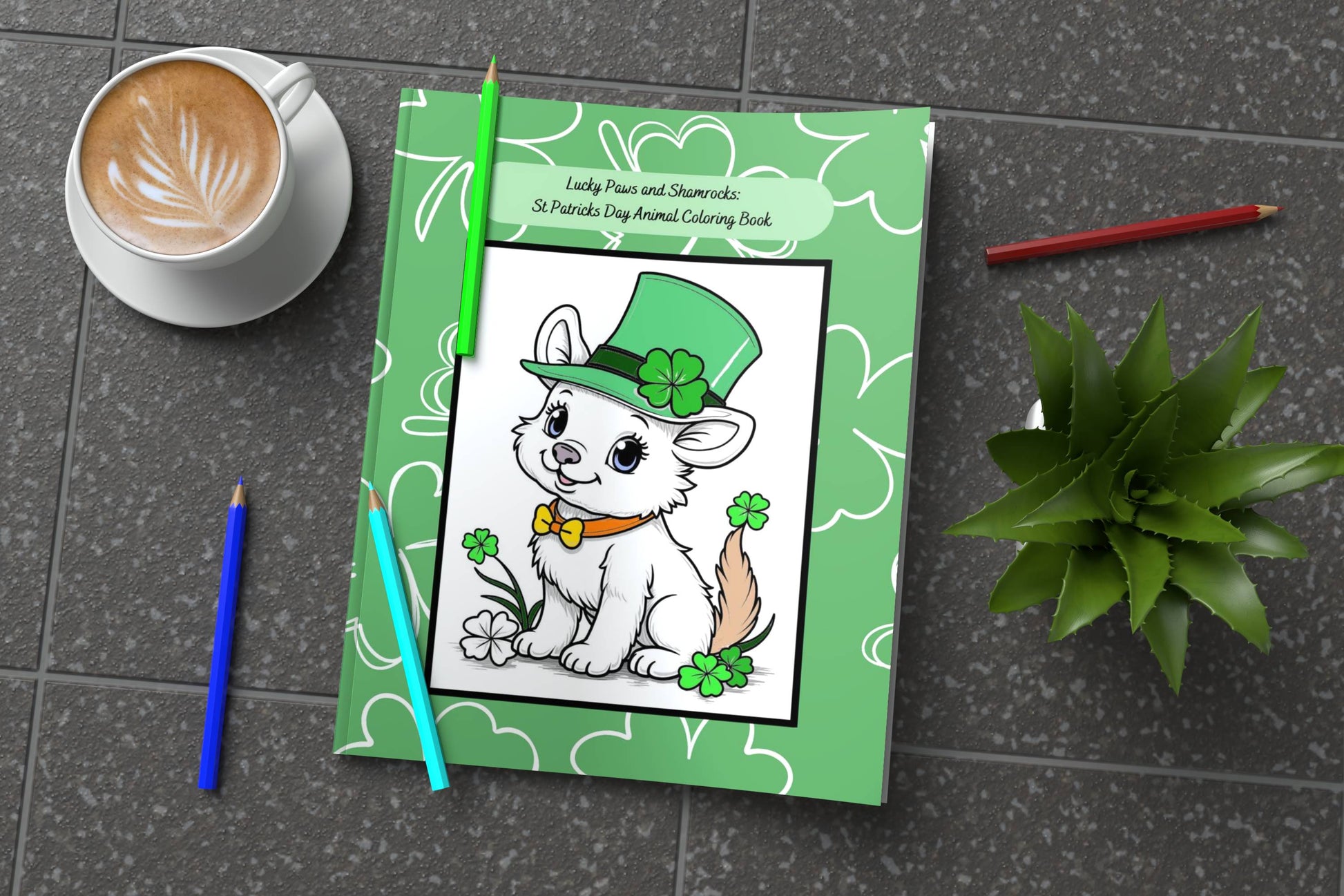 St. Patrick’s Day coloring book with animals, clovers, and lucky vibes