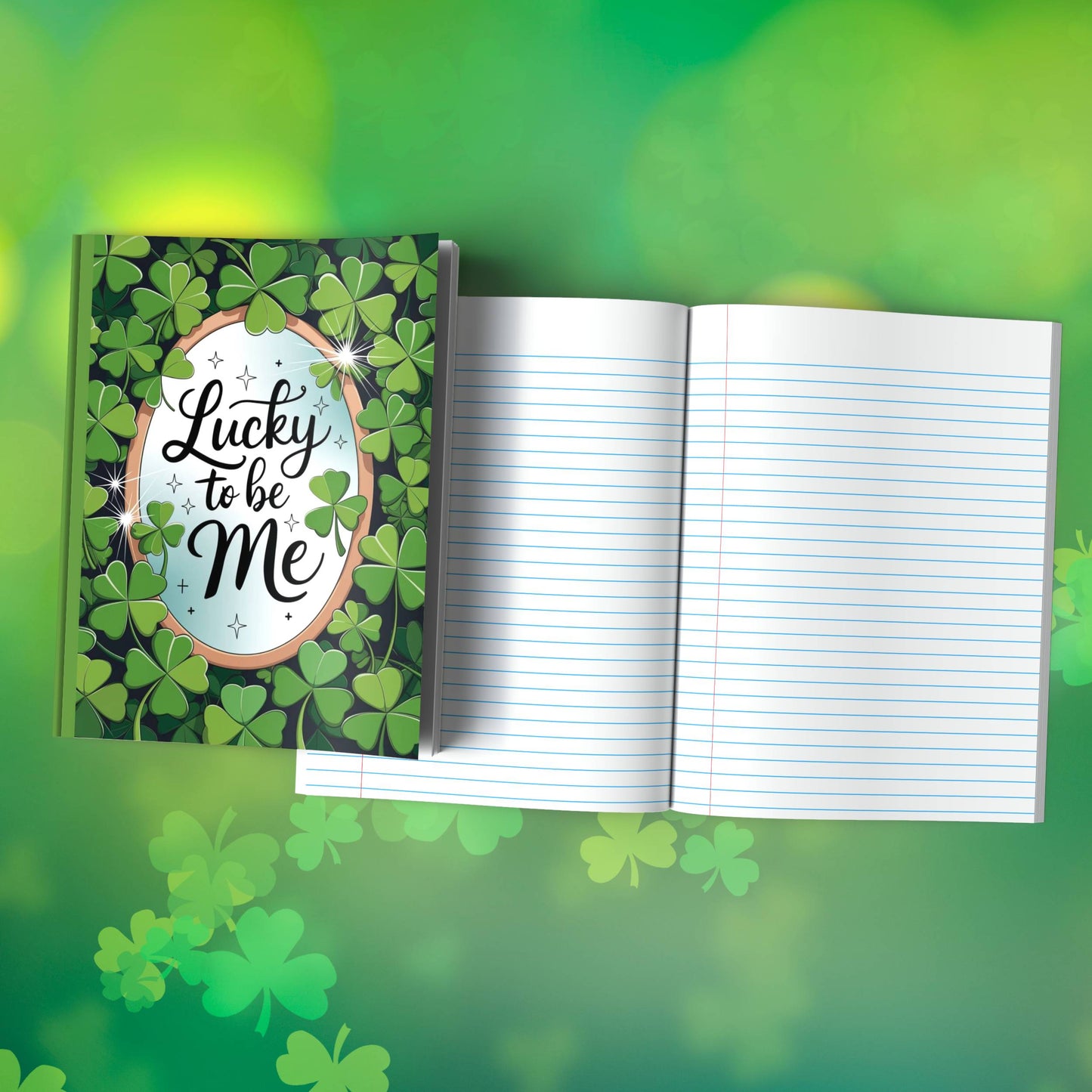 Lucky To Be Me Premium St. Patrick's Day Composition Notebook Journal with Wide-Ruled Lines