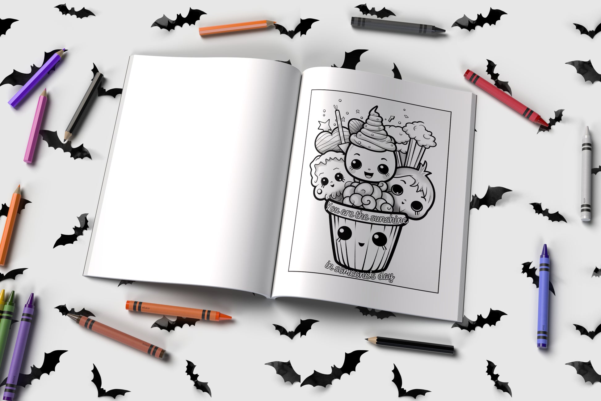 Halloween affirmations coloring book for kids with fun spooky art