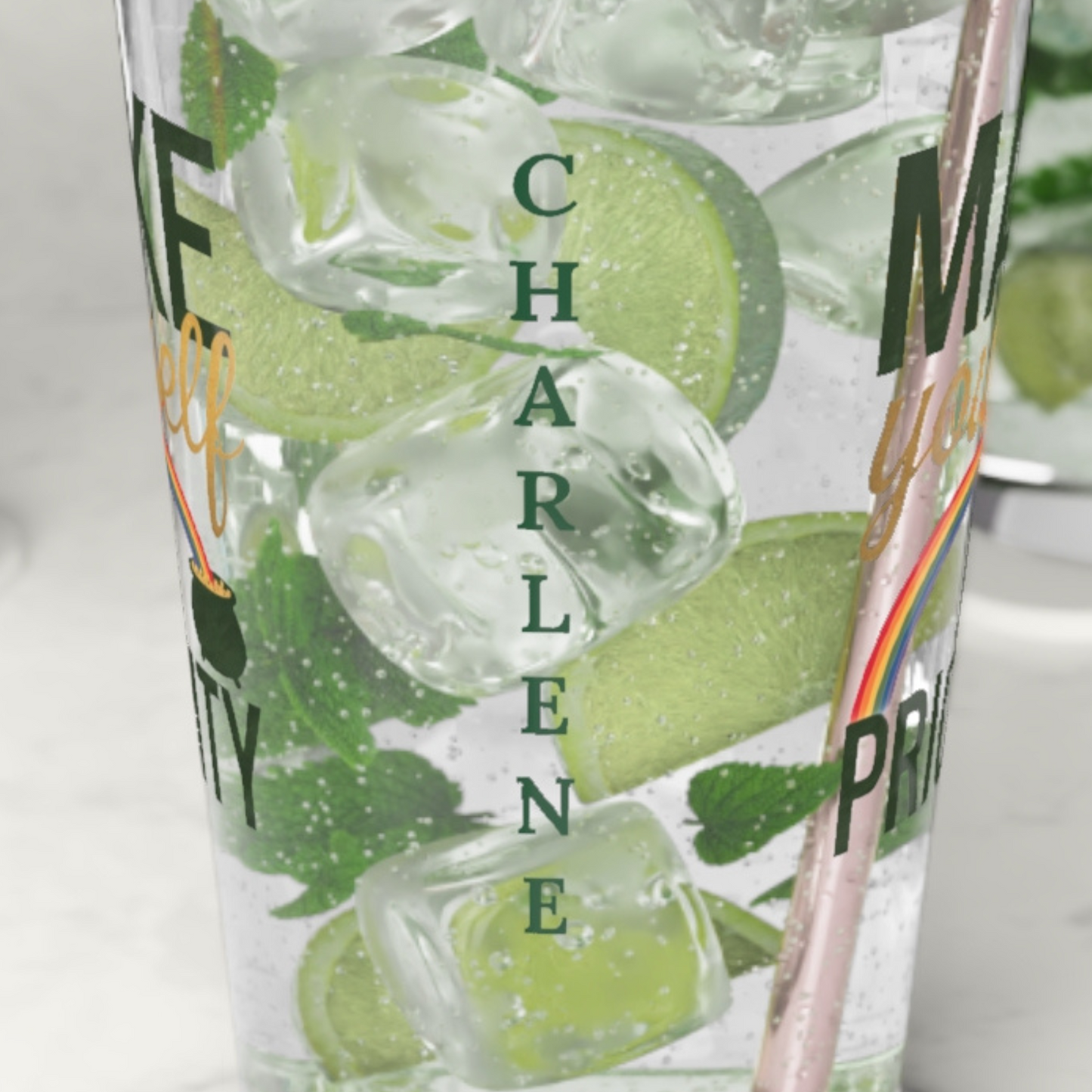 Make Yourself A Priority: Personalized St. Patrick's Day Pint Glass - Customizable Name for Happiness and Positivity