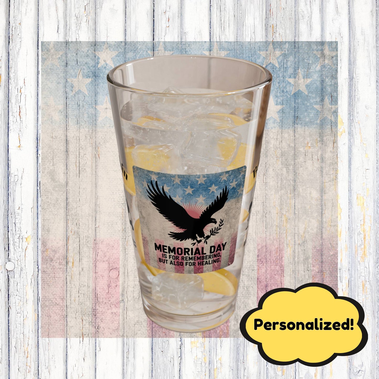 Personalized Memorial Day Pint Glass - "Memorial Day Is For Remembering", PTSD Awareness Gift for Veterans & Memorial Days