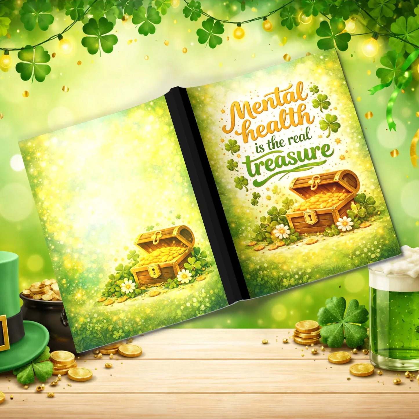 Shop our premium mental health is the real treasure st patricks day journal from MySisterIsASurvivor.