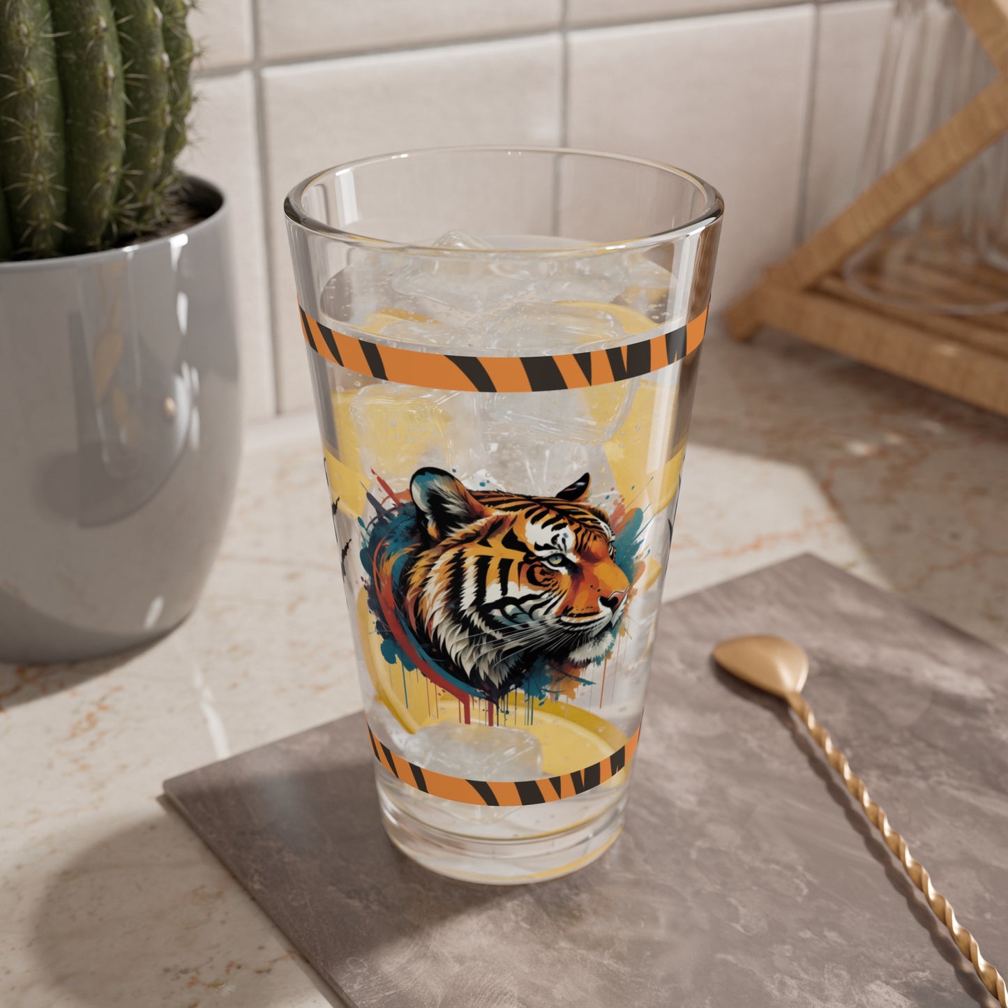 Mental Health Maneuver Tiger Unleashed 16oz Tiger Pint Glass - Inspiring Strength, Courage, and Empowerment