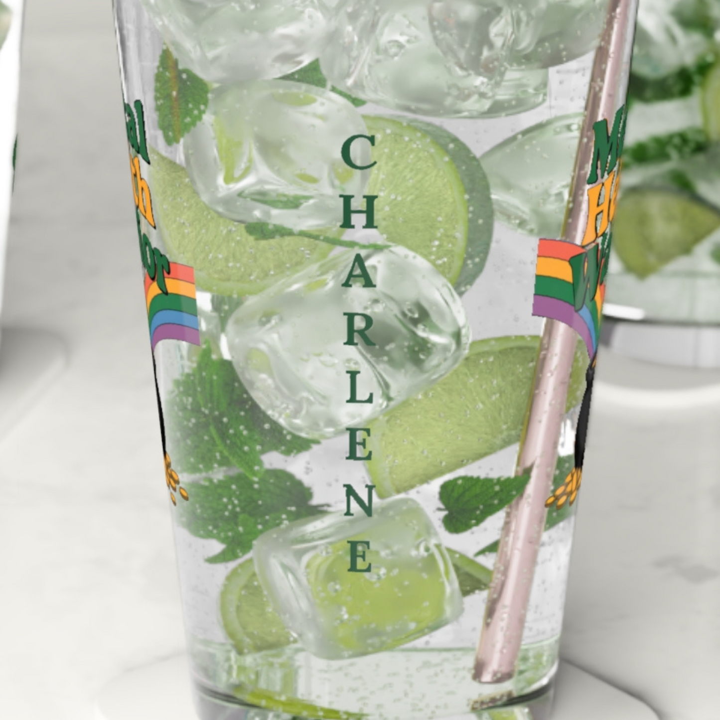 Mental Health Warrior: Personalized St. Patrick's Day Pint Glass - Customizable Name for Happiness and Positivity