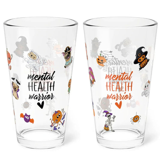 Shop our premium mental health warrior shaker mixing pint glass 16oz from MySisterIsASurvivor.