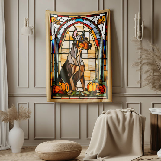 Shop our doberman dog velveteen plush blanket featuring the 50" × 60" style option from MySisterIsASurvivor.