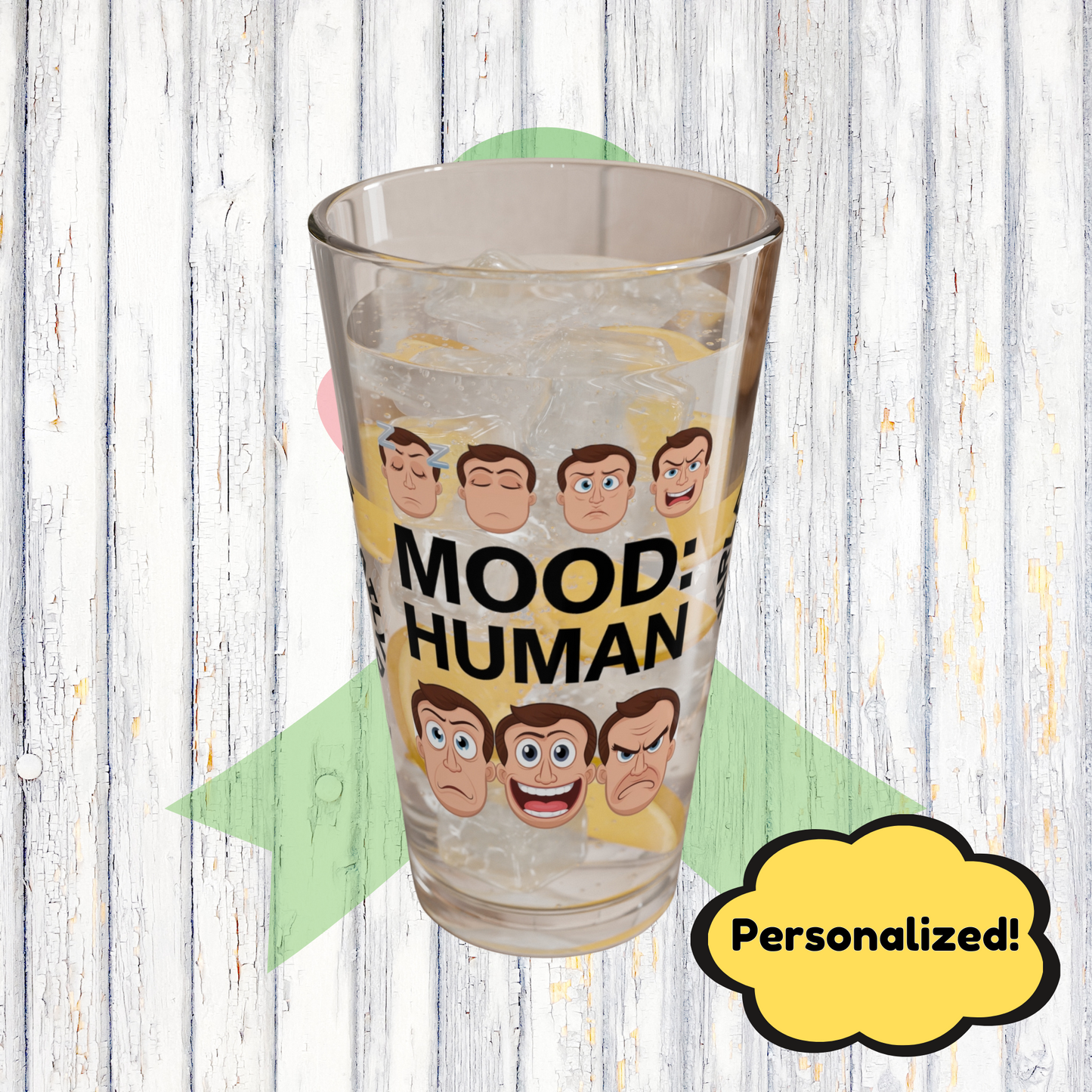 "Mood: Human" funny mental health mug, personalized ceramic coffee cup with affirmations for anxiety relief and self-care.