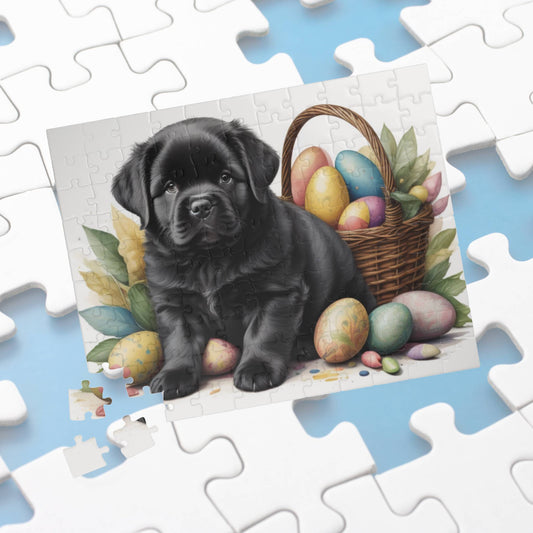 Newfoundland (Black) Easter Puppy Puzzle - Dog Lovers, Mental Health Benefits, Holiday Fun, Mindfulness, Stress Relief, Festive Gift