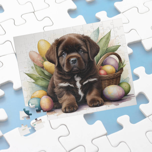 Newfoundland (Brown) Easter Puppy Puzzle - Dog Lovers, Mental Health Benefits, Holiday Fun, Mindfulness, Stress Relief, Festive Gift