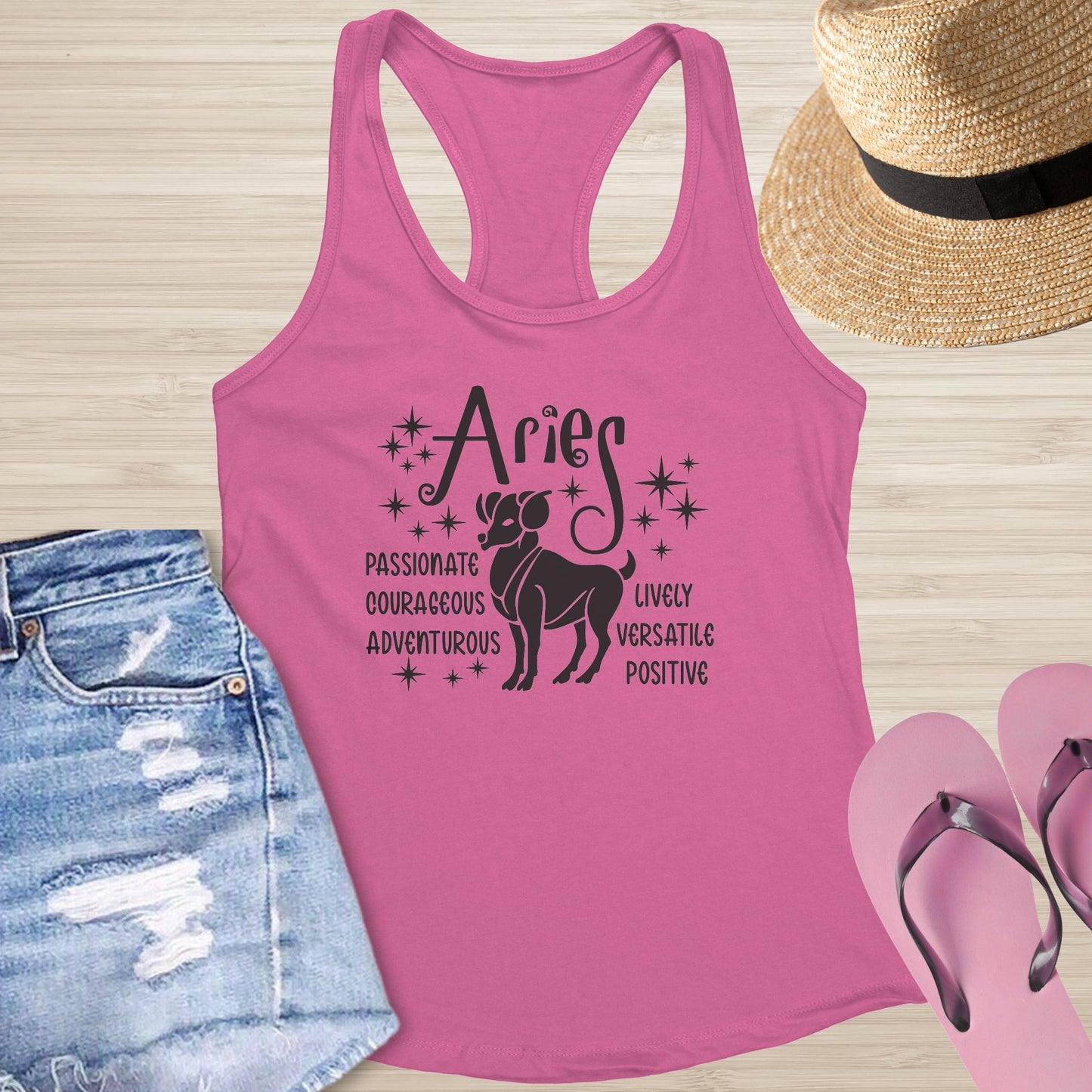 Aries Racerback Tank - Astrology-Inspired Mental Wellness Top for Inner Strength