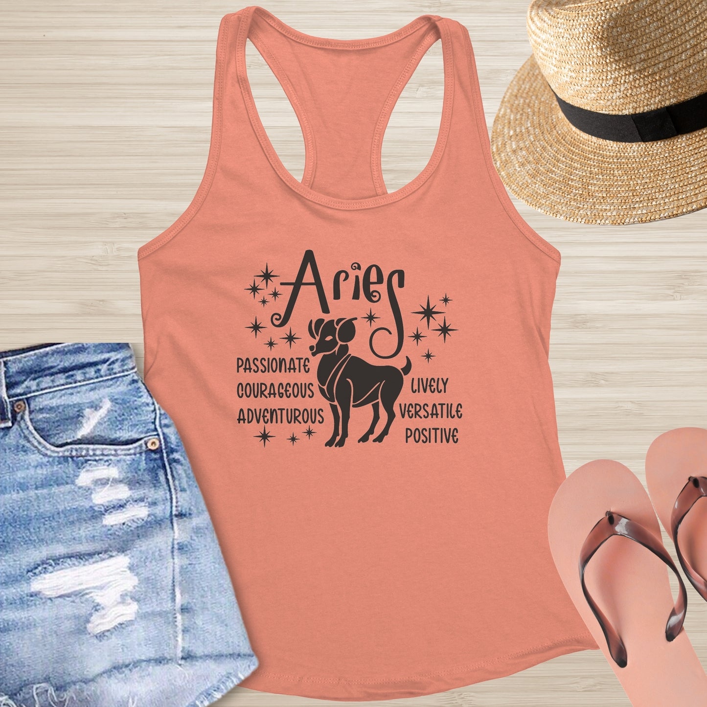 Aries Racerback Tank - Astrology-Inspired Mental Wellness Top for Inner Strength