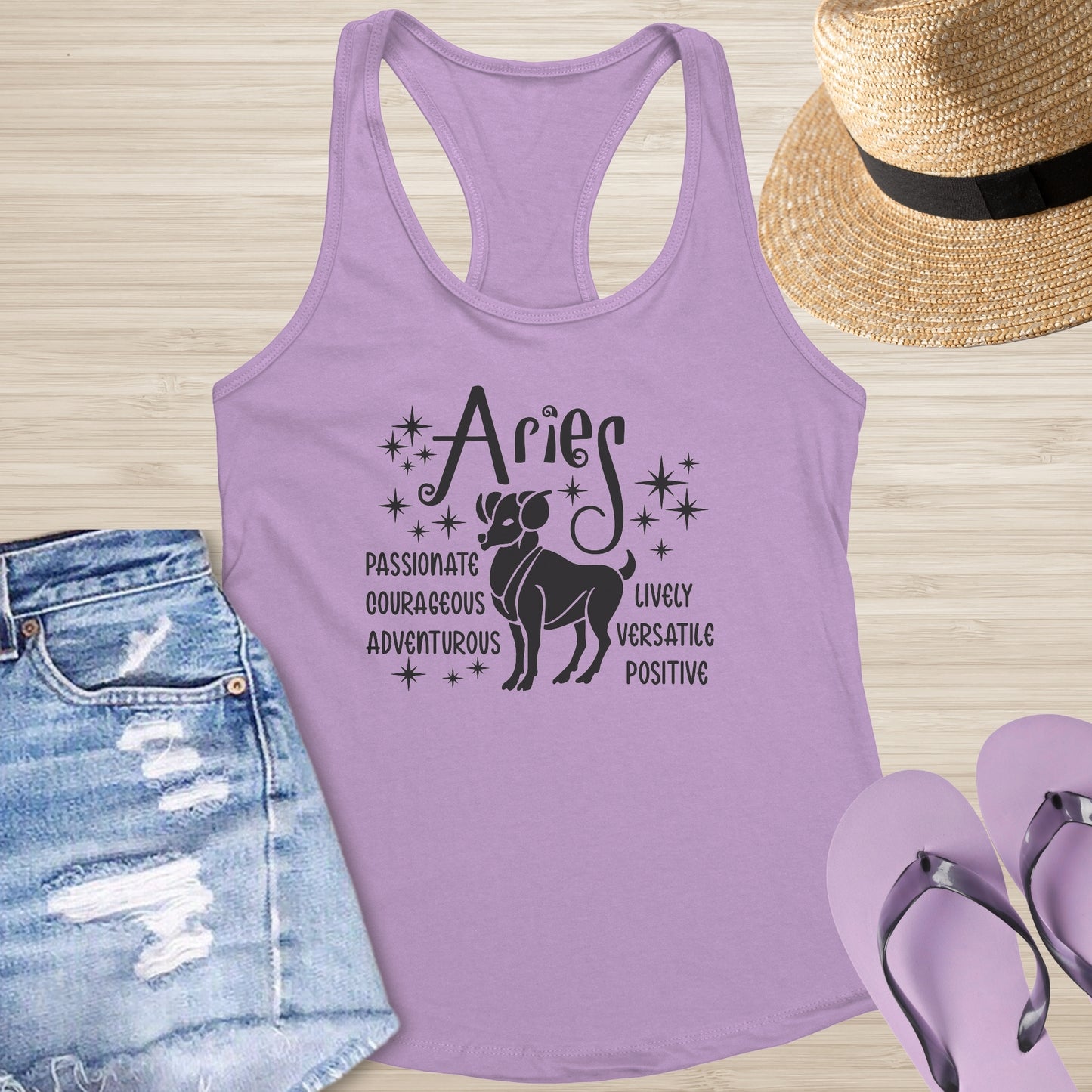 Aries Racerback Tank - Astrology-Inspired Mental Wellness Top for Inner Strength