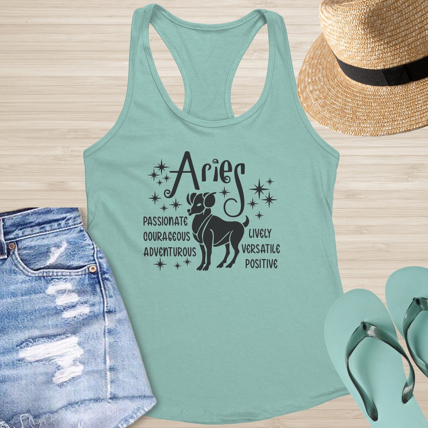 Aries Racerback Tank - Astrology-Inspired Mental Wellness Top for Inner Strength