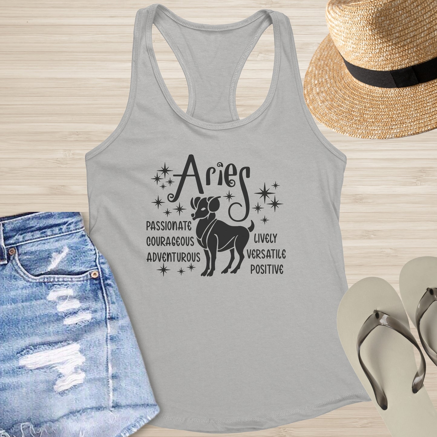 Aries Racerback Tank - Astrology-Inspired Mental Wellness Top for Inner Strength