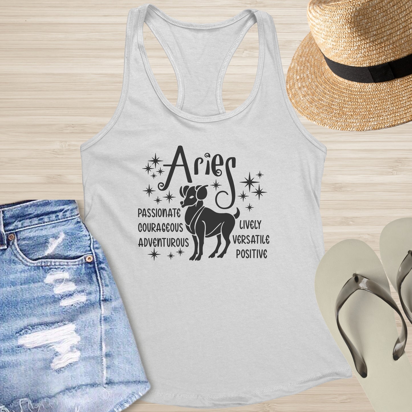 Aries Racerback Tank - Astrology-Inspired Mental Wellness Top for Inner Strength