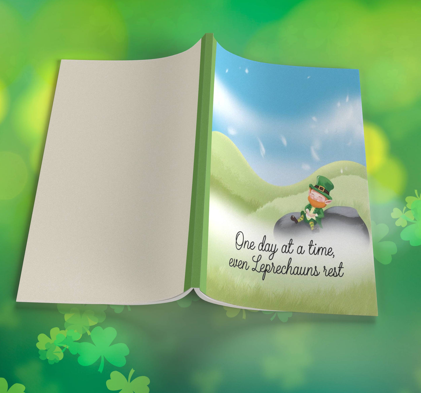 One Day At A Time, Even Leprechauns Rest Premium St. Patrick's Day Composition Notebook Journal with Wide-Ruled Lines