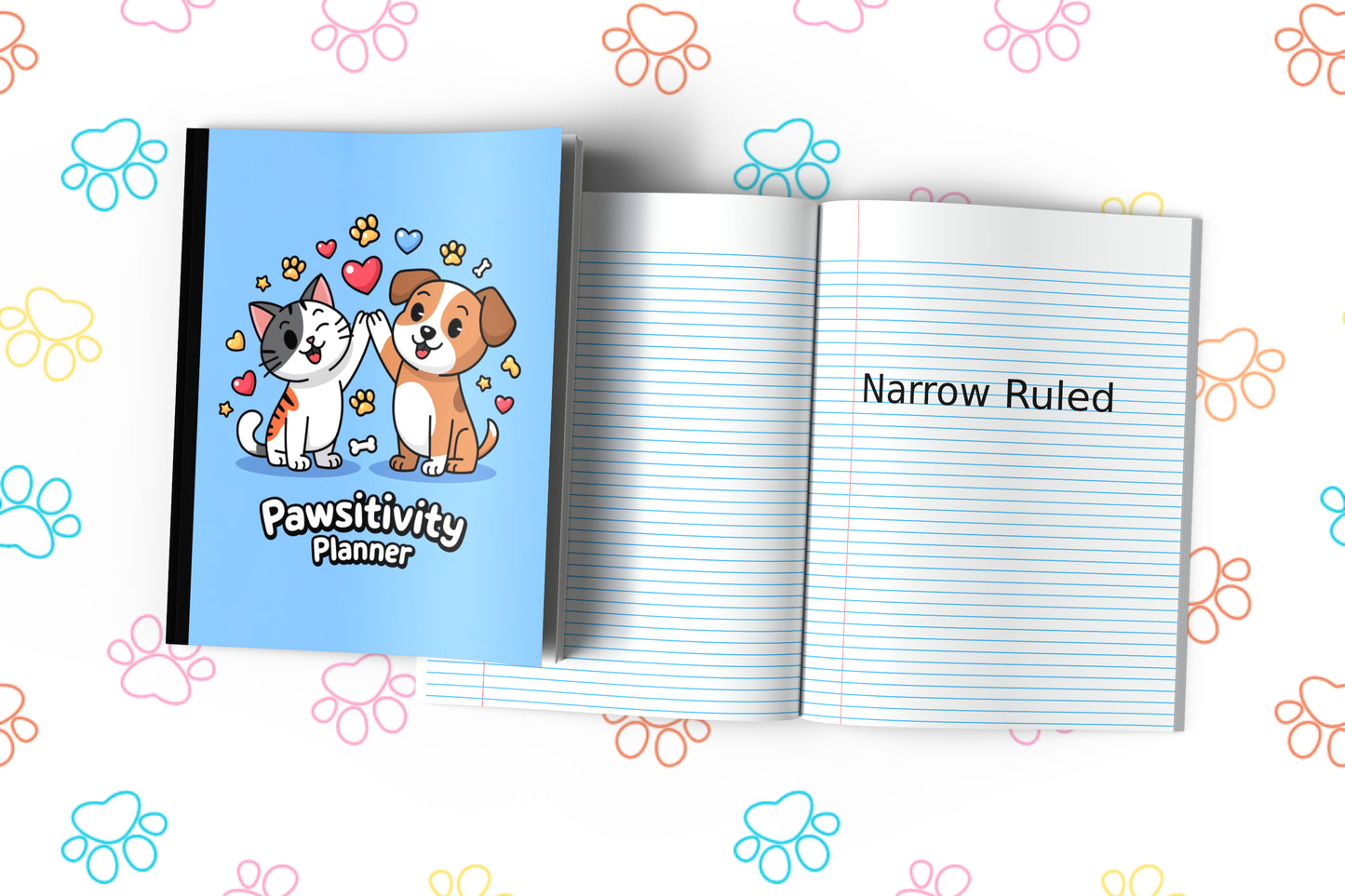 Pawsitivity Planner Composition Notebook for Journaling, Therapy, Self-Care, Anxiety, Mindfulness, Affirmations & Wellness Writing