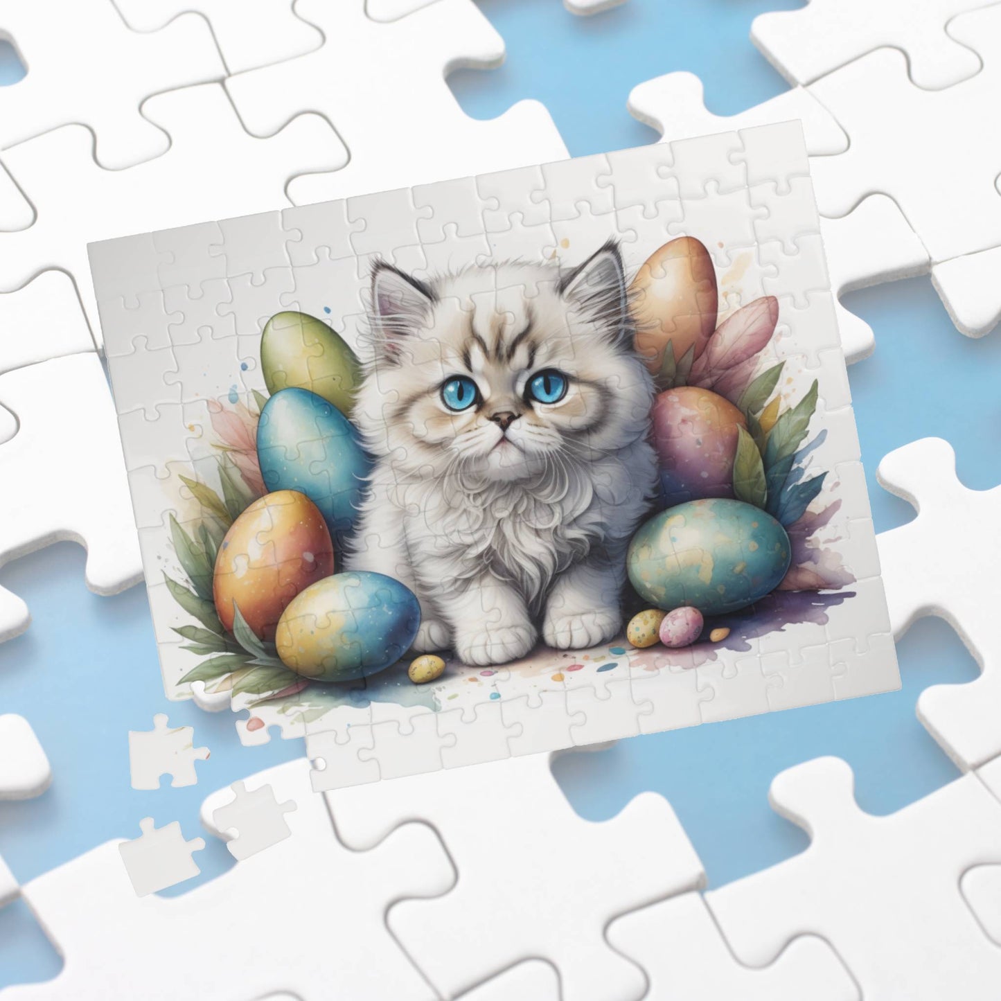 Persian Easter Kitten Puzzle - Cat Lovers, Mental Health Benefits, Holiday Fun, Mindfulness, Stress Relief, Festive Gift