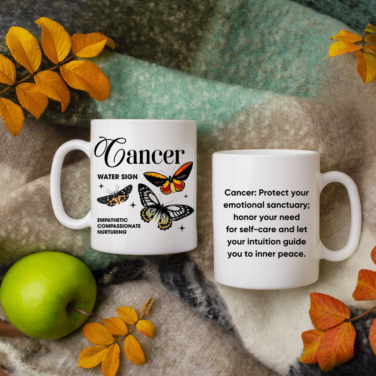 Cancer zodiac mug, personalized astrology coffee mug, zodiac birthday gift for horoscope lovers