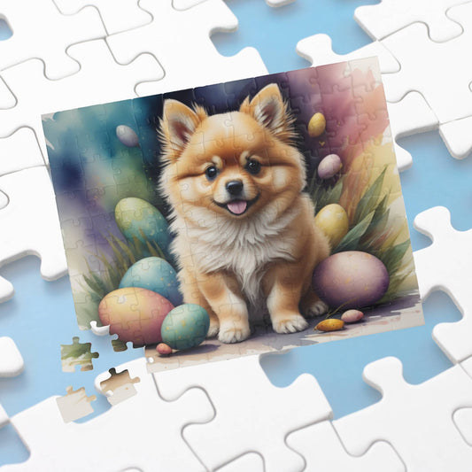 Pomeranian (Orange) Easter Puppy Puzzle - Dog Lovers, Mental Health Benefits, Holiday Fun, Mindfulness, Stress Relief, Festive Gift