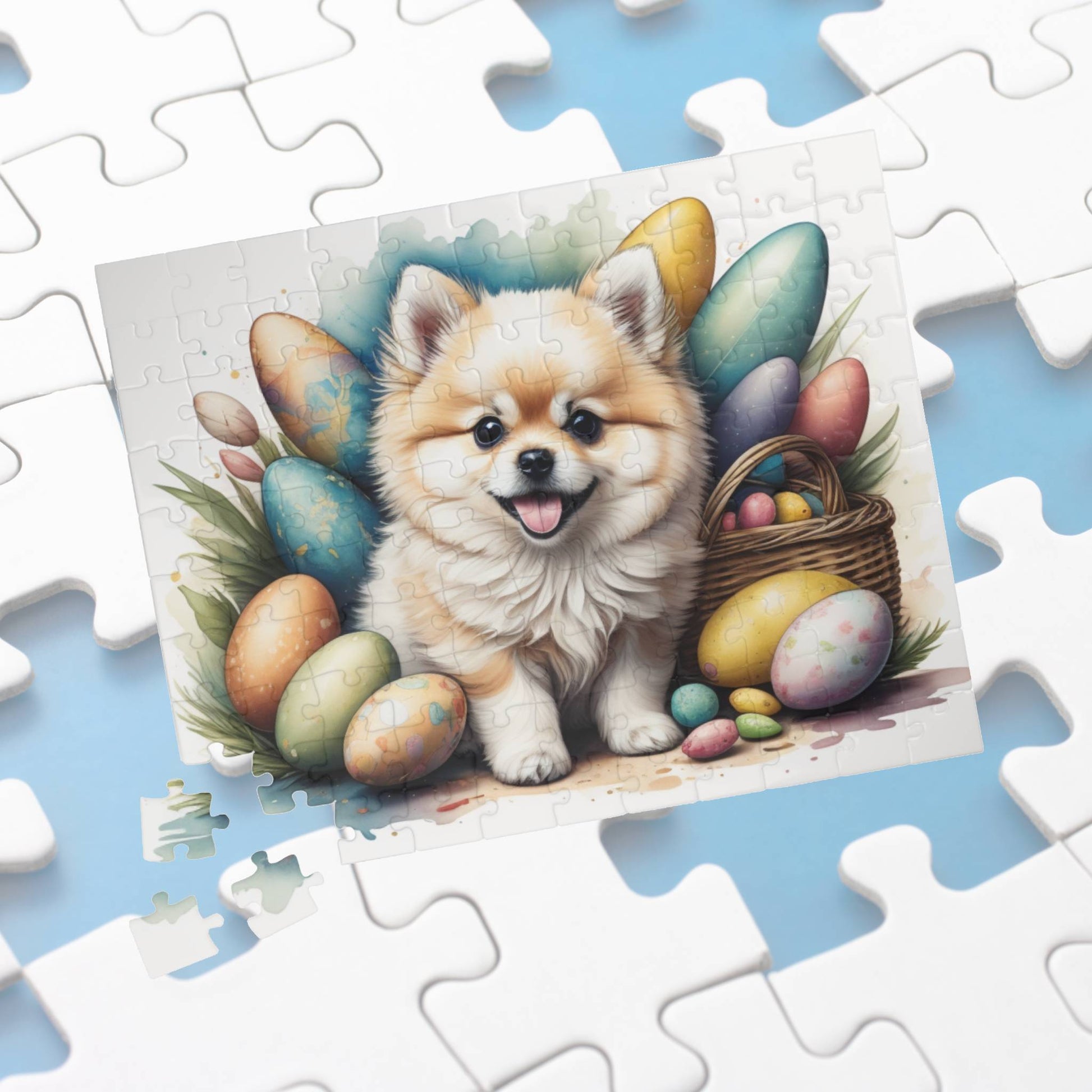 Pomeranian (Cream) Easter Puppy Puzzle - Dog Lovers, Mental Health Benefits, Holiday Fun, Mindfulness, Stress Relief, Festive Gift