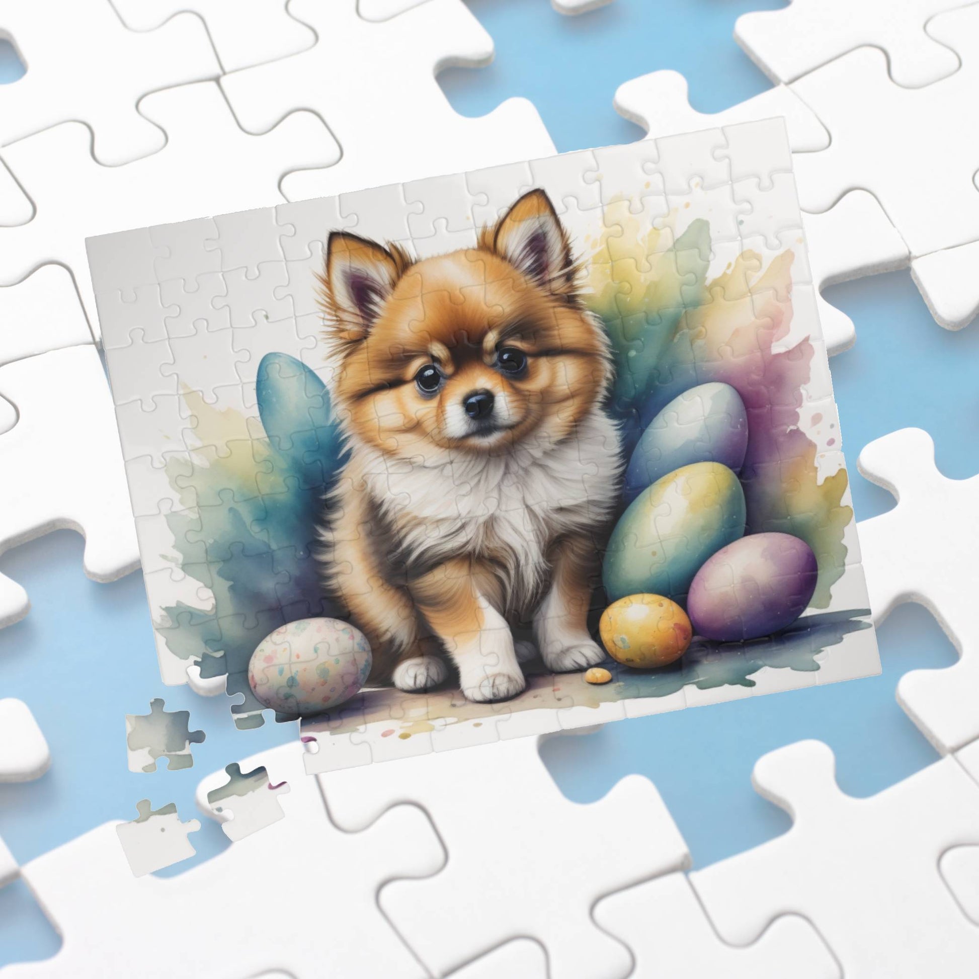 Pomeranian (Cream Sable) Easter Puppy Puzzle - Dog Lovers, Mental Health Benefits, Holiday Fun, Mindfulness, Stress Relief, Festive Gift