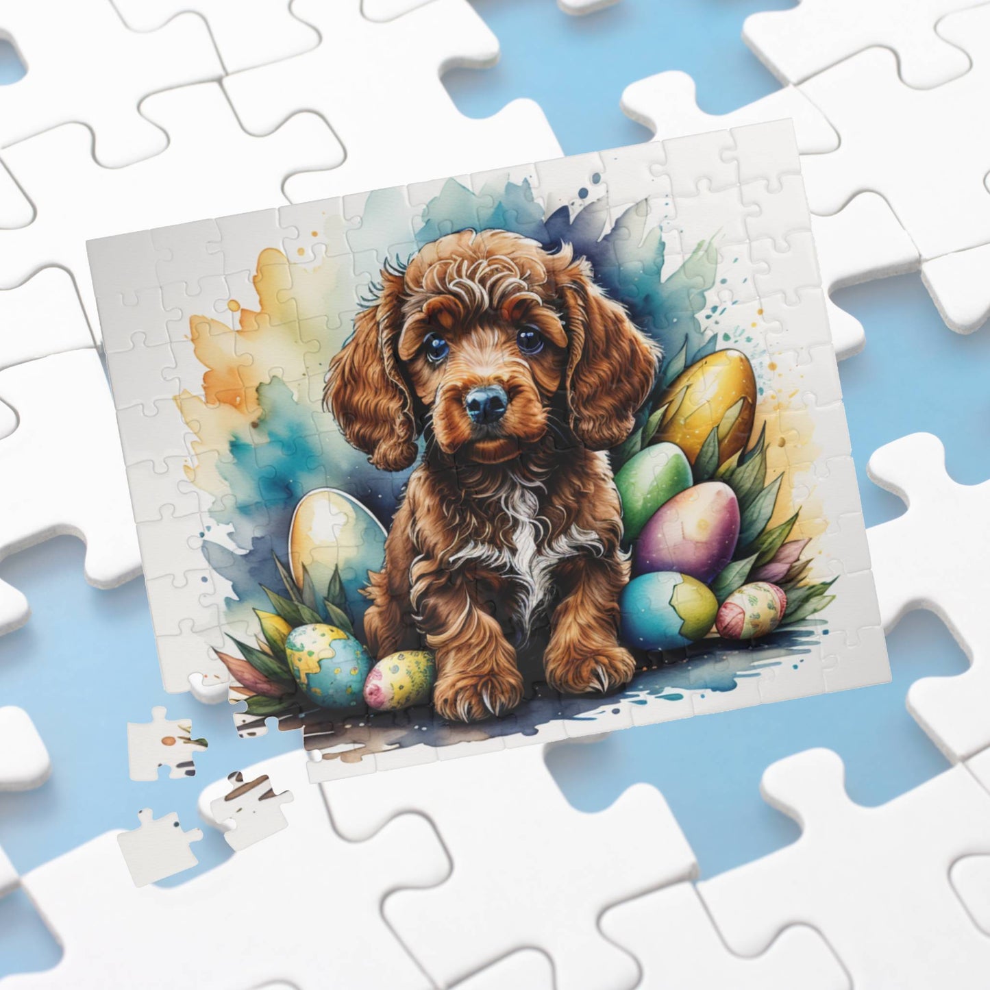 Poodle (Brown) Easter Puppy Puzzle - Dog Lovers, Mental Health Benefits, Holiday Fun, Mindfulness, Stress Relief, Festive Gift