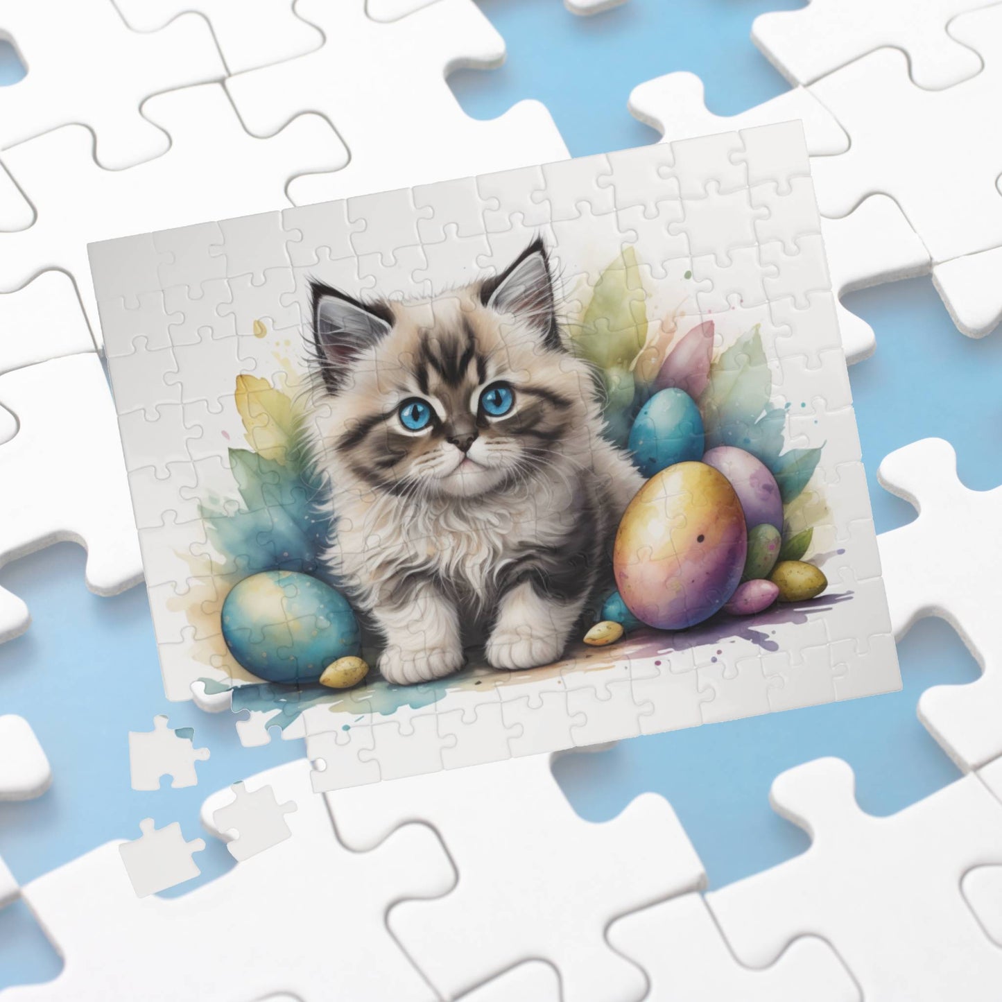 Ragdoll Easter Kitten Puzzle - Cat Lovers, Mental Health Benefits, Holiday Fun, Mindfulness, Stress Relief, Festive Gift