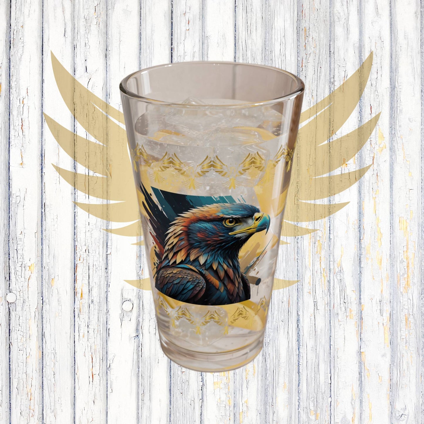 Raptor Resilience 16oz Eagle Pint Glass - Symbol of Strength, Resilience, and Mental Health Awareness