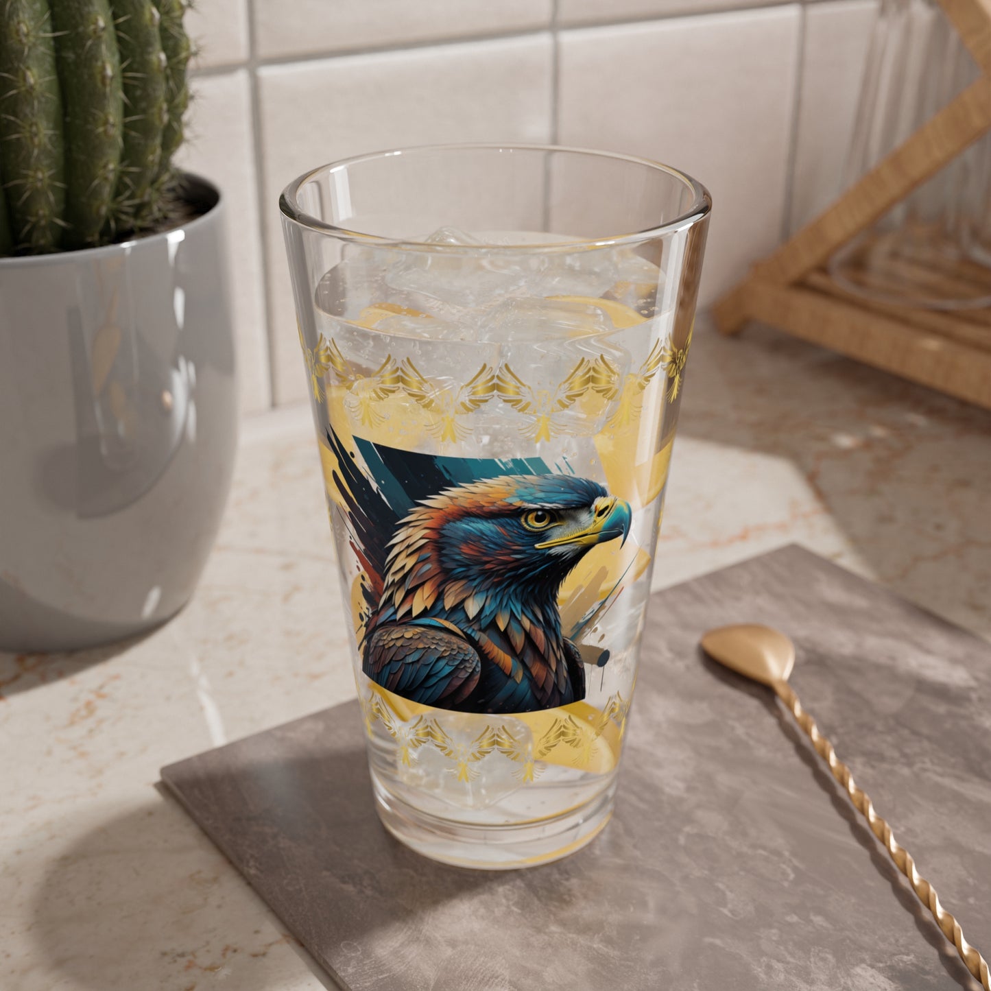 Raptor Resilience 16oz Eagle Pint Glass - Symbol of Strength, Resilience, and Mental Health Awareness