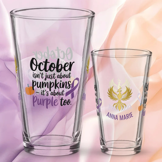 Shop our premium rise reclaim pint glass october isnt just from MySisterIsASurvivor.