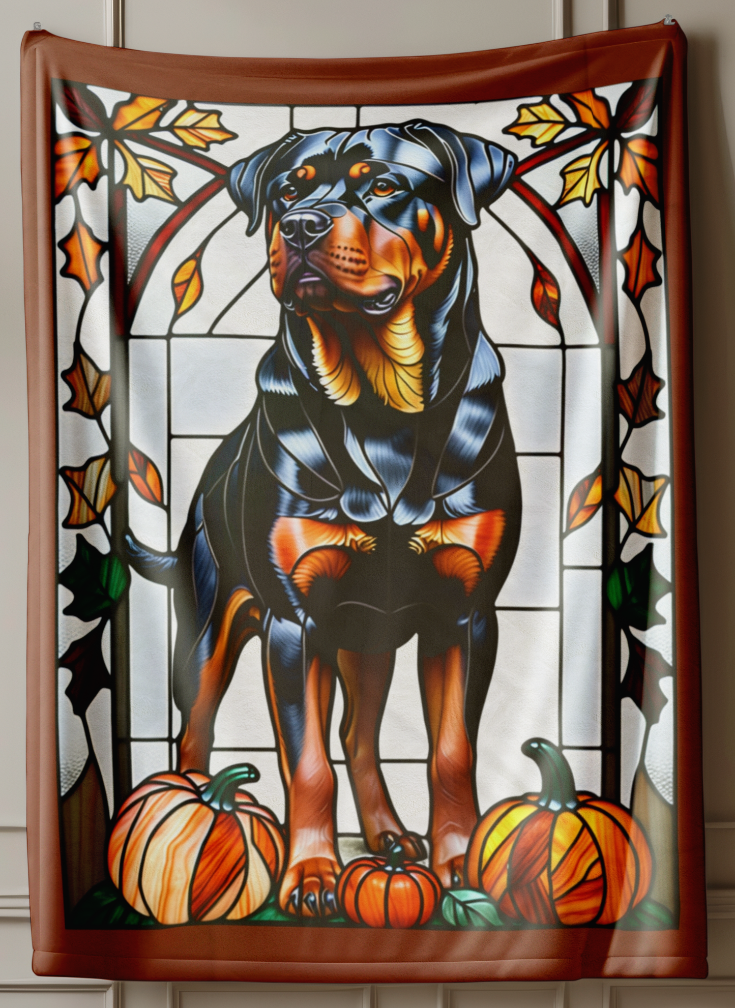 Rottweiler Dog Velveteen Plush Blanket - Pet Lover Gift, Rottweiler Pet Blanket, Dog Lover Gift