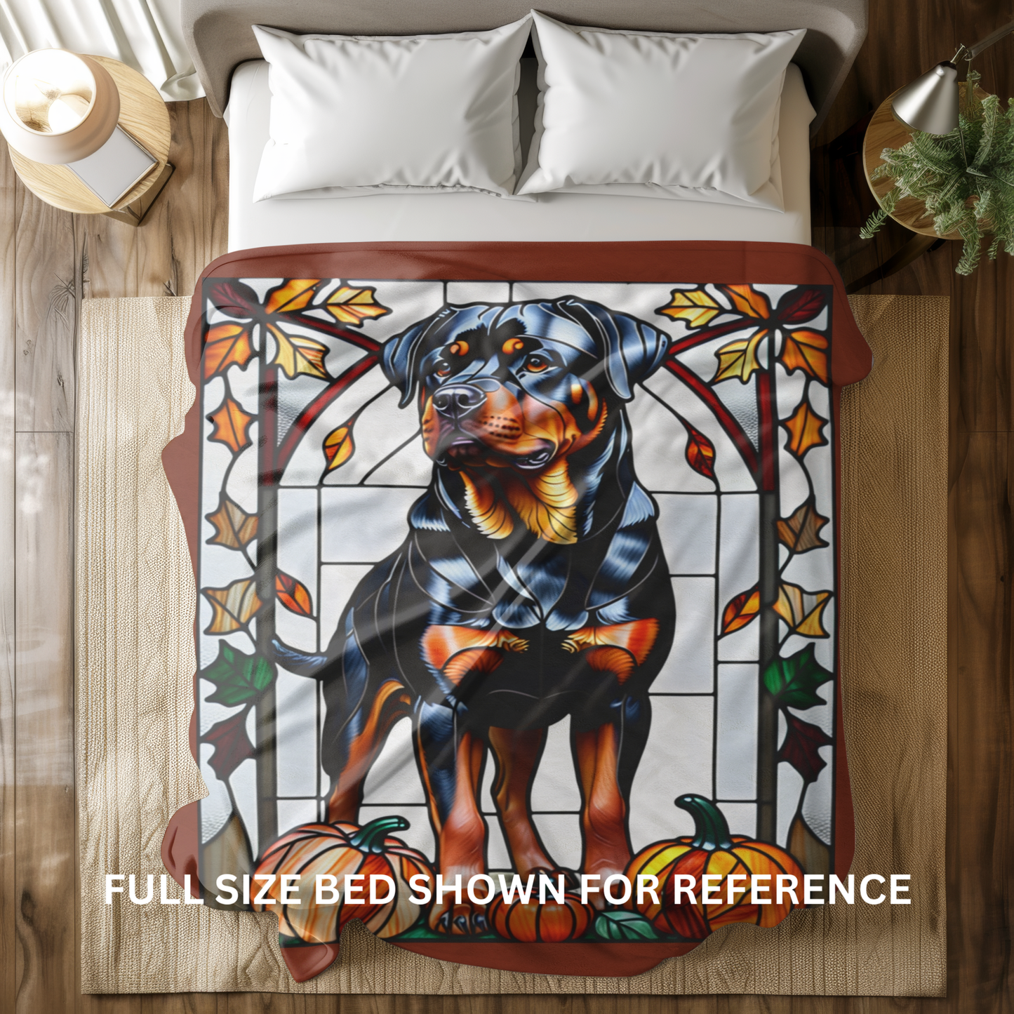 Rottweiler Dog Velveteen Plush Blanket - Pet Lover Gift, Rottweiler Pet Blanket, Dog Lover Gift