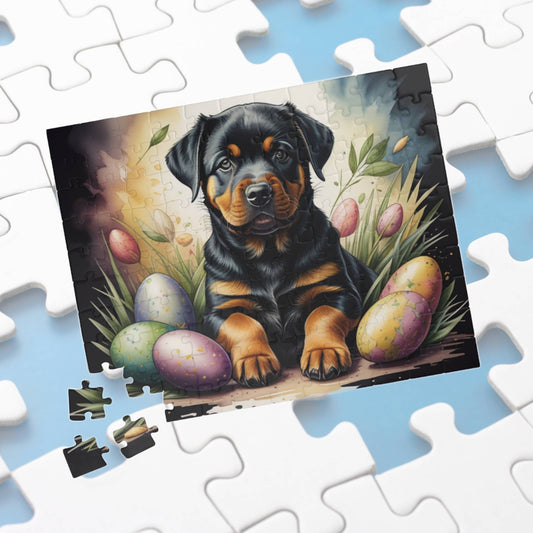 Rottweiler Easter Puppy Puzzle - Dog Lovers, Mental Health Benefits, Holiday Fun, Mindfulness, Stress Relief, Festive Gift