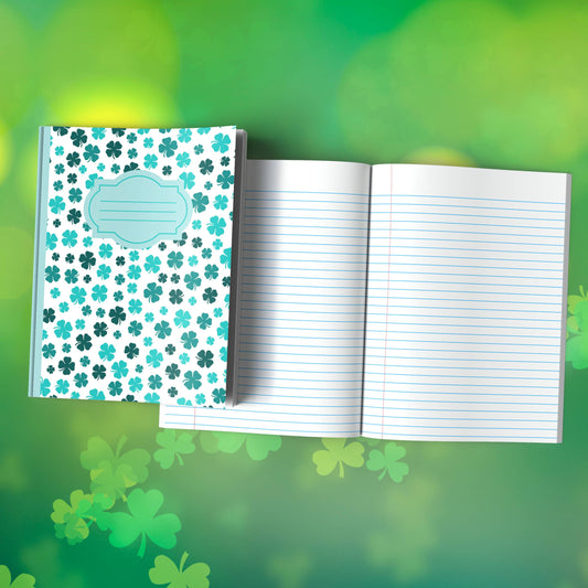 Shamrock Composition Notebook – Premium St. Patrick's Day Journal with Wide-Ruled Lines (S13)