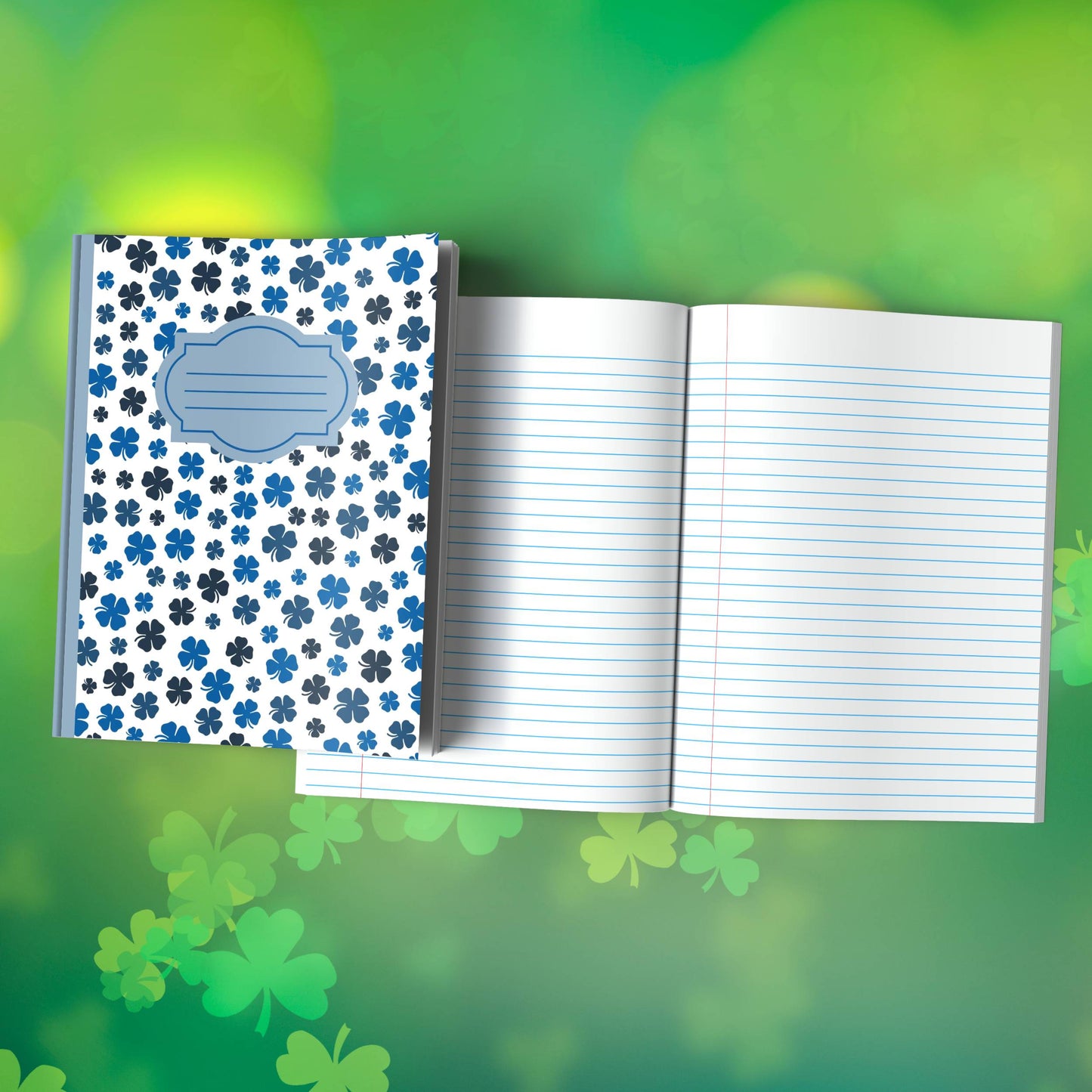 Shamrock Composition Notebook – Premium St. Patrick's Day Journal with Wide-Ruled Lines (S15)