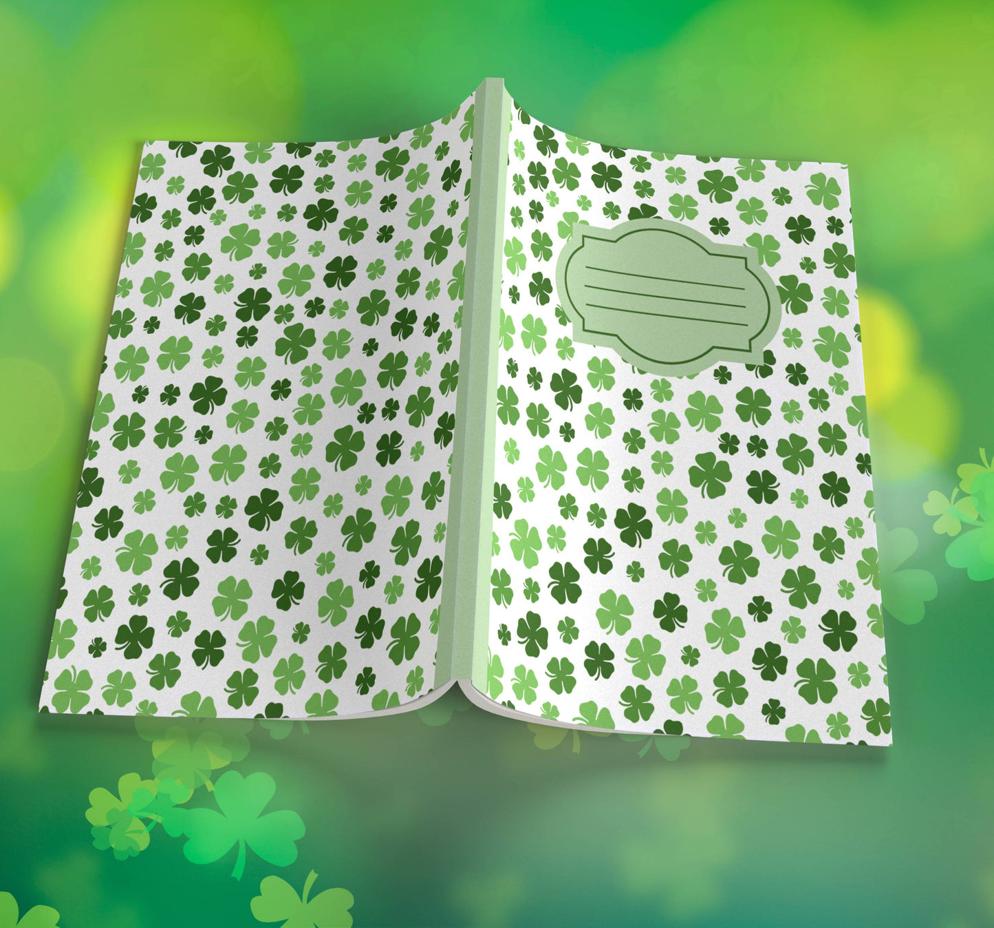 Shamrock Composition Notebook – Premium St. Patrick's Day Journal with Wide-Ruled Lines (S18)