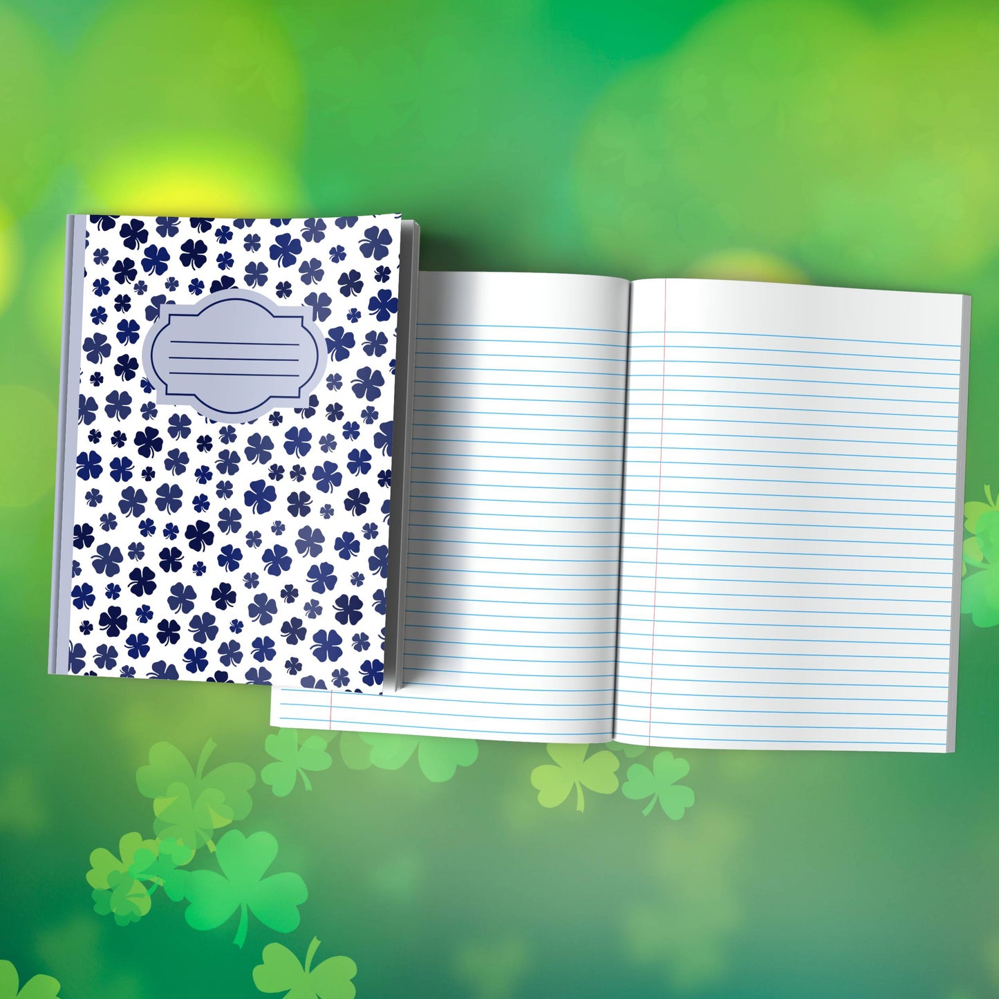 Shamrock Composition Notebook – Premium St. Patrick's Day Journal with Wide-Ruled Lines (S20)