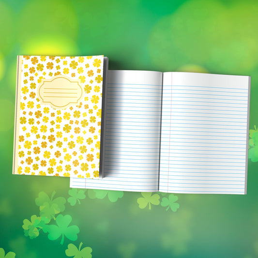 Shamrock Composition Notebook – Premium St. Patrick's Day Journal with Wide-Ruled Lines (S2)