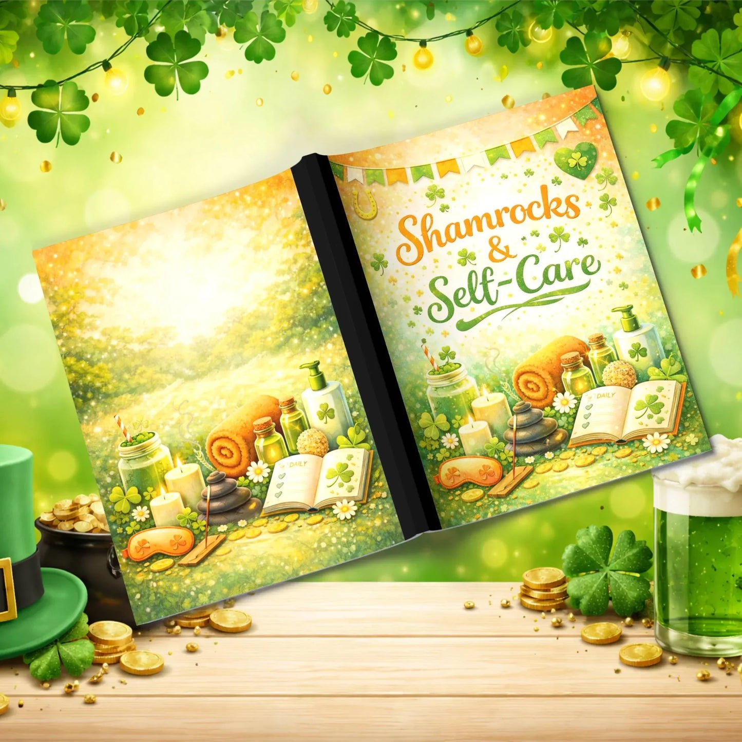 Shop our premium shamrocks self care st patricks day journal from MySisterIsASurvivor.