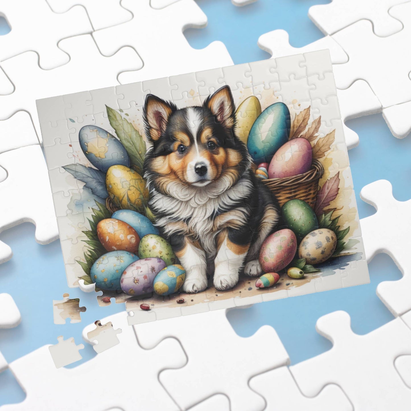 Shetland Sheepdog Easter Puppy Puzzle - Dog Lovers, Mental Health Benefits, Holiday Fun, Mindfulness, Stress Relief, Festive Gift