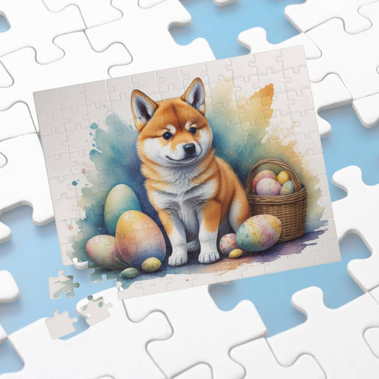 Shiba Inu Easter Puppy Puzzle - Dog Lovers, Mental Health Benefits, Holiday Fun, Mindfulness, Stress Relief, Festive Gift