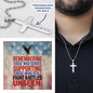 "Remembering Those Who Served" engraved cross - personalized military tribute jewelry for Memorial Day or veterans